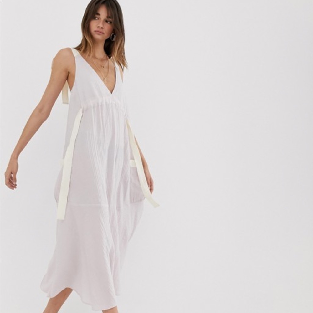 ASOS Lilac trapeze drawstring maxi dress Sz 4